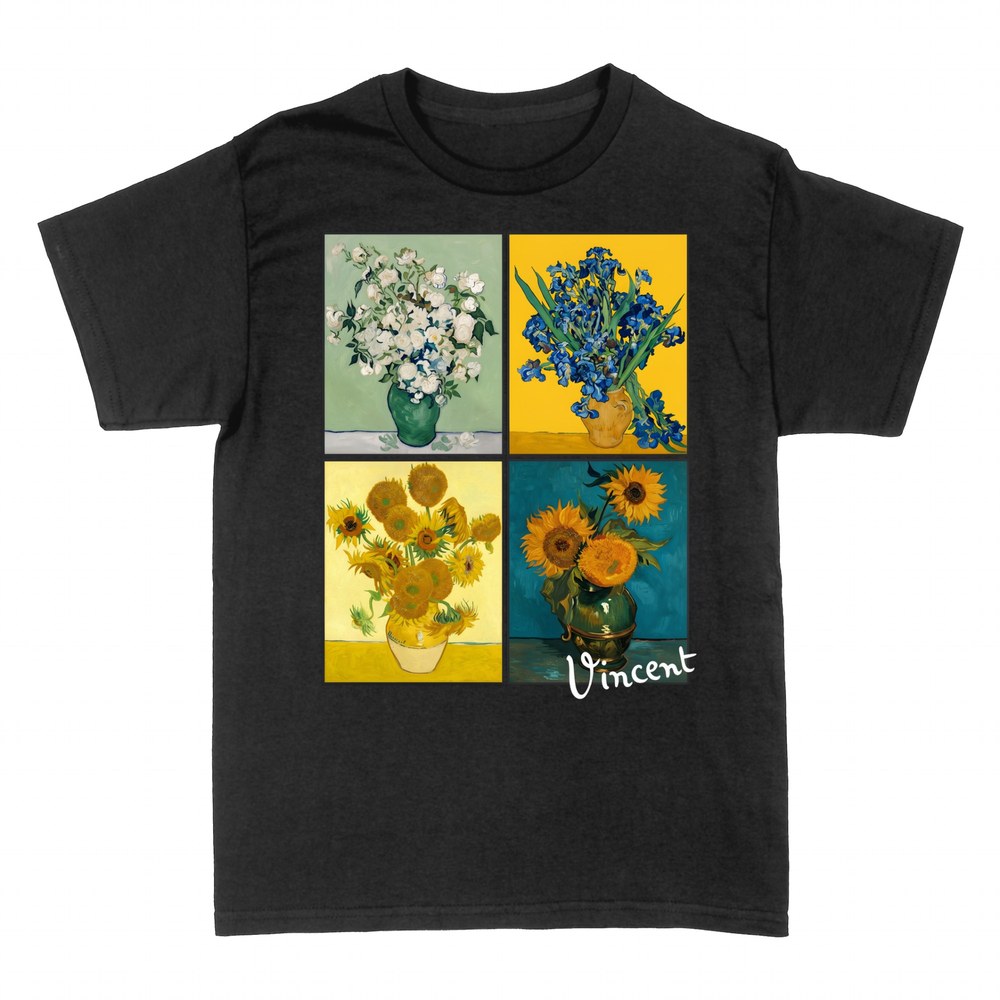 T-shirts: Van Gogh Flowers Collage