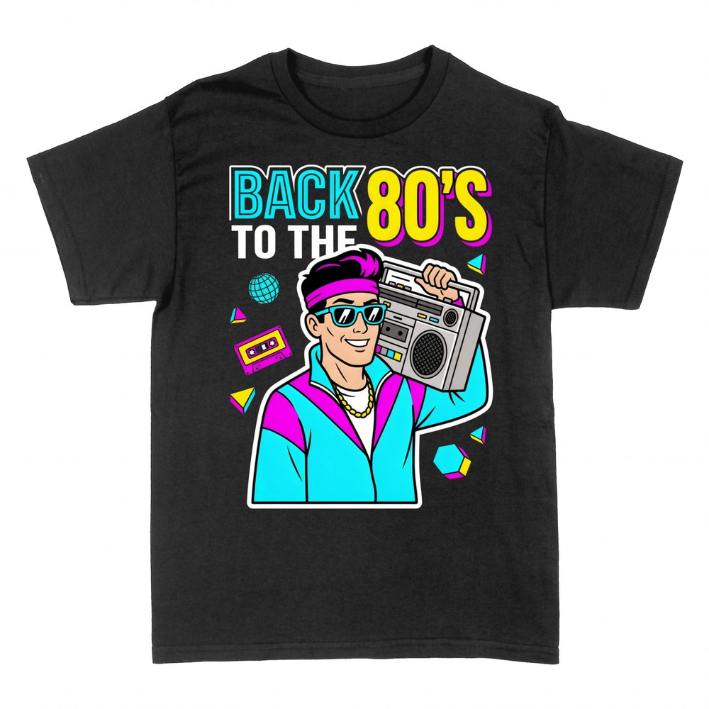 T-shirts: Back to the 80's Retro Guy with Boombox