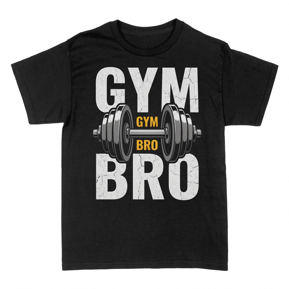 T-shirts: Gym Bro chrome dumbbell
