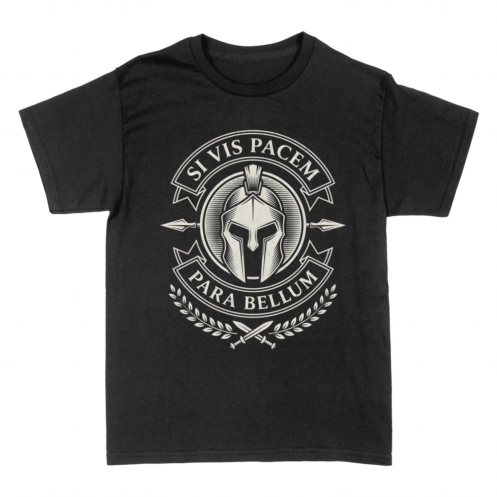 T-shirts: Si vis pacem para bellum Spartan helmet