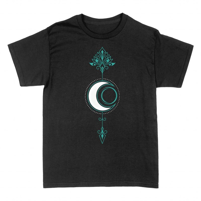 T-shirts: Boho crescent moon with filigree