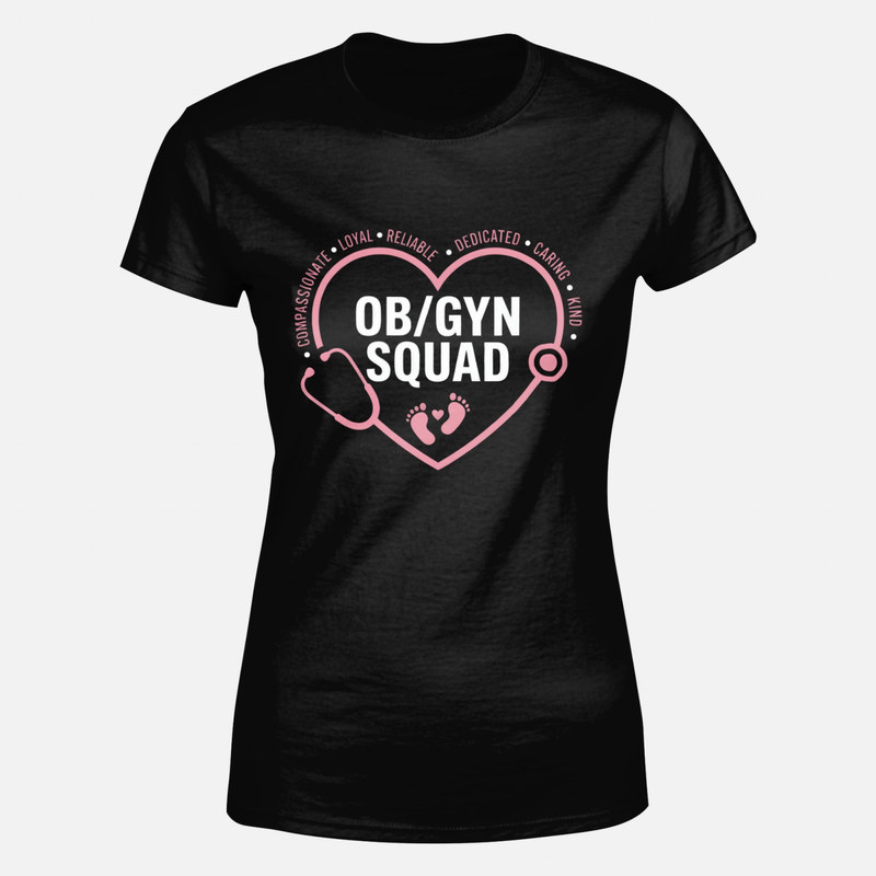 T-shirts: OB/GYN Squad Stethoscope Heart