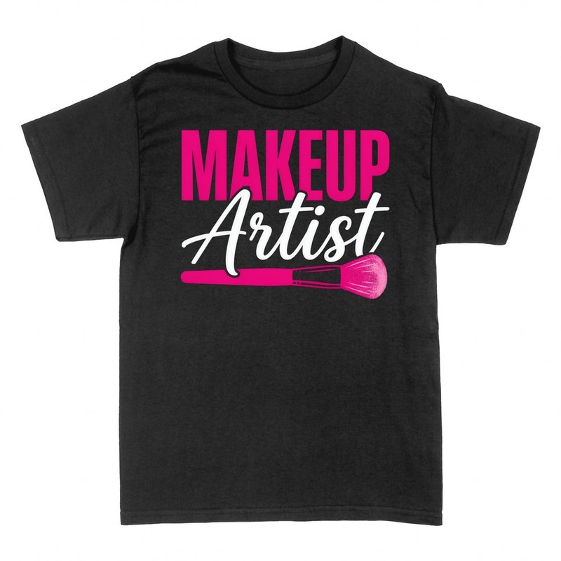 T-shirts: Makeup Artist with pink brush