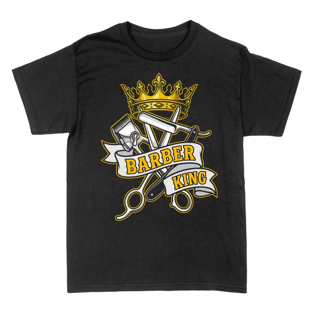 T-shirts: Barber King crown and clippers