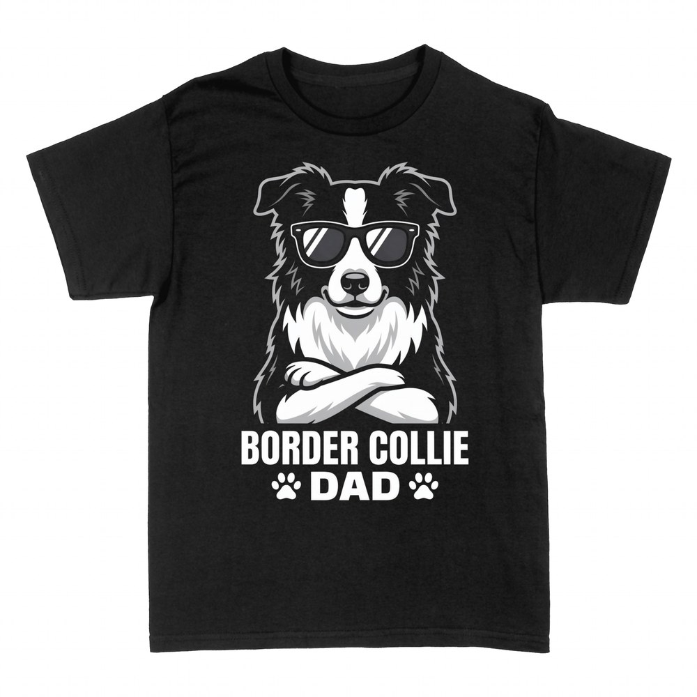 T-shirts: Border Collie Dad with sunglasses, paws