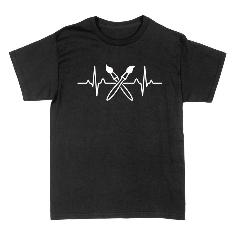 T-shirts: Painter heartbeat with crossed brushes