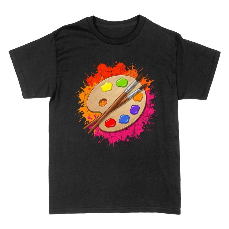 T-shirts: Artist palette with brushes and paint splatter
