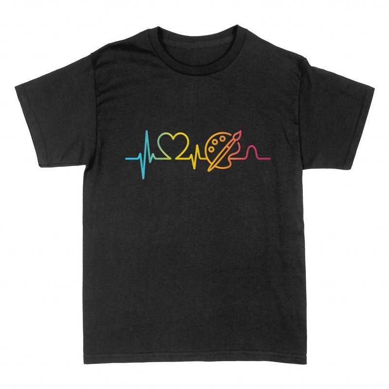 T-shirts: Painter heartbeat with palette and brush