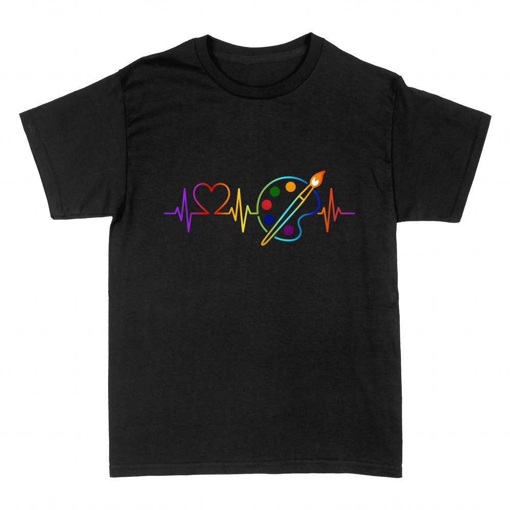 T-shirts: Painter heartbeat with palette and brush