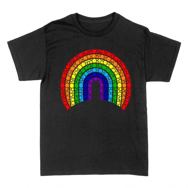 T-shirts: Dotted colorful rainbow mosaic