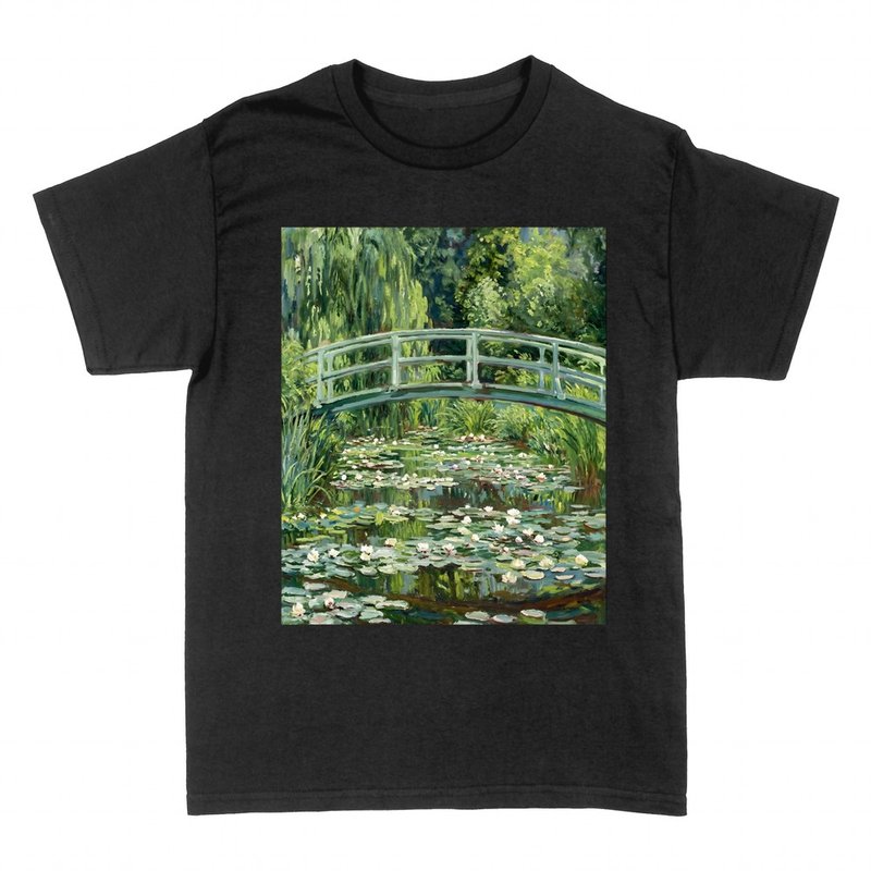 T-shirts: Monet Japanese bridge and water lilies