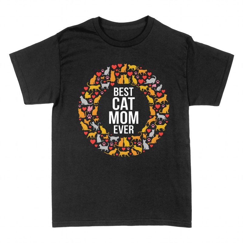 T-shirts: Best Cat Mom Ever Heart and Cats Wreath