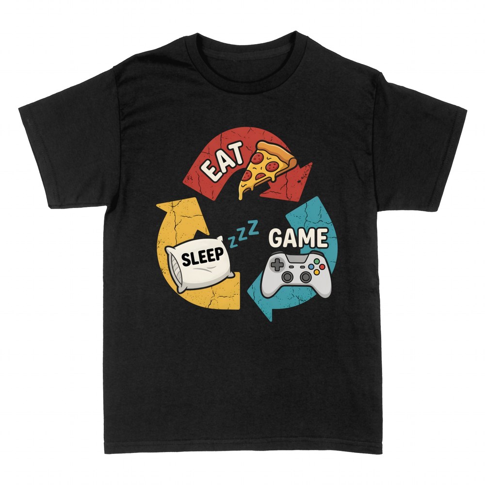 T-shirts: Eat Sleep Game gamer cycle