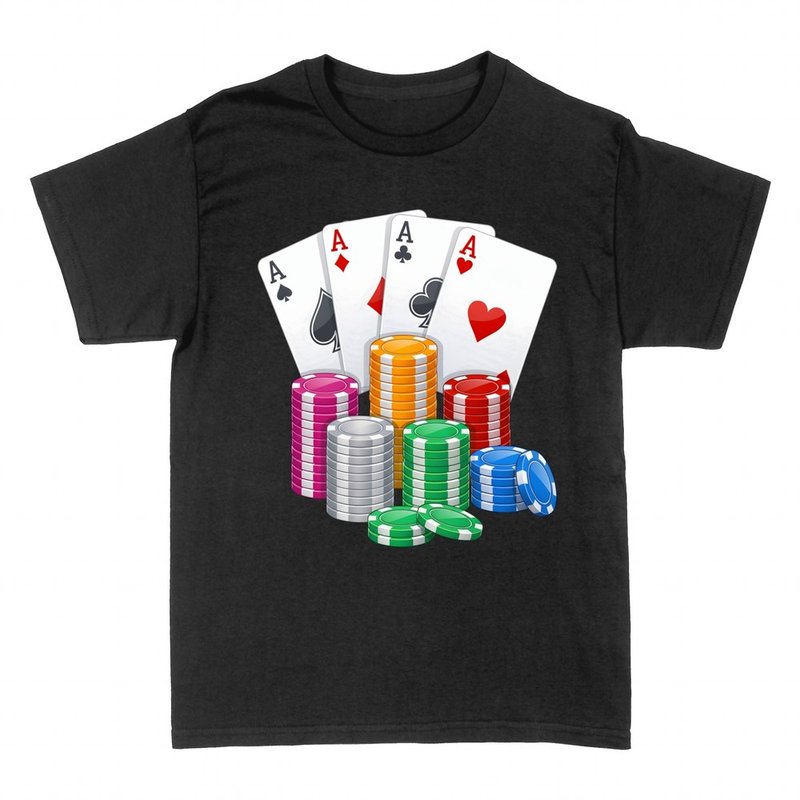 T-shirts: Four aces and casino chips