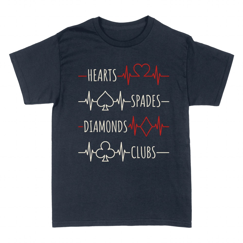 T-shirts: Card Suits Heartbeat Poker