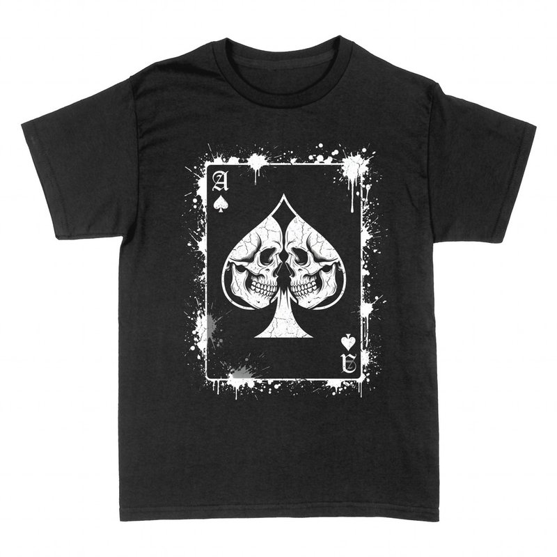 T-shirts: Ace of spades with twin skulls