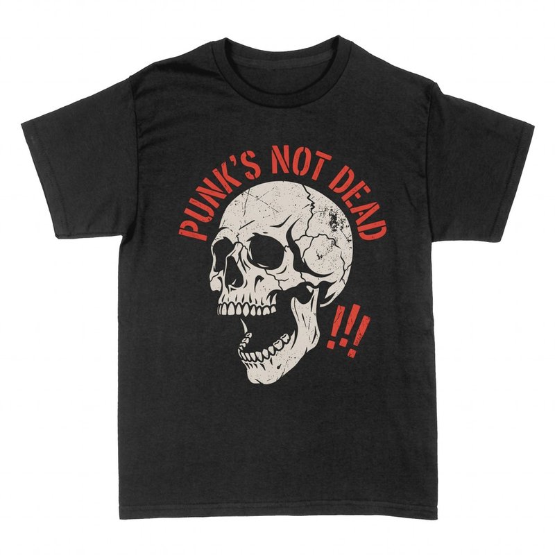 T-shirts: Screaming Punk Skull Punk's Not Dead