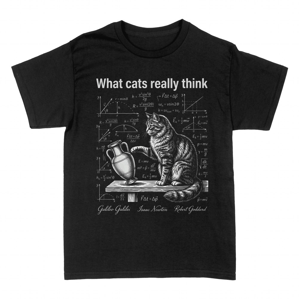 T-shirts: What cats really think physics cat