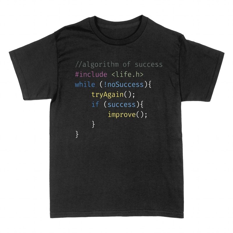 T-shirts: Algorithm of success code snippet