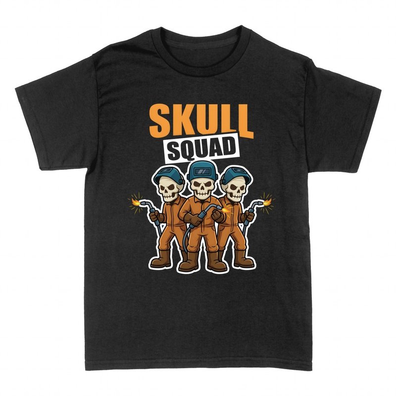T-shirts: Skull Squad welder skeletons