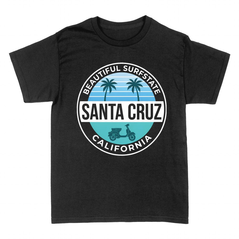 T-shirts: Santa Cruz California retro surf badge