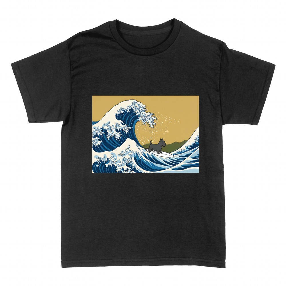 T-shirts: Scottish Terrier surfing the Great Wave