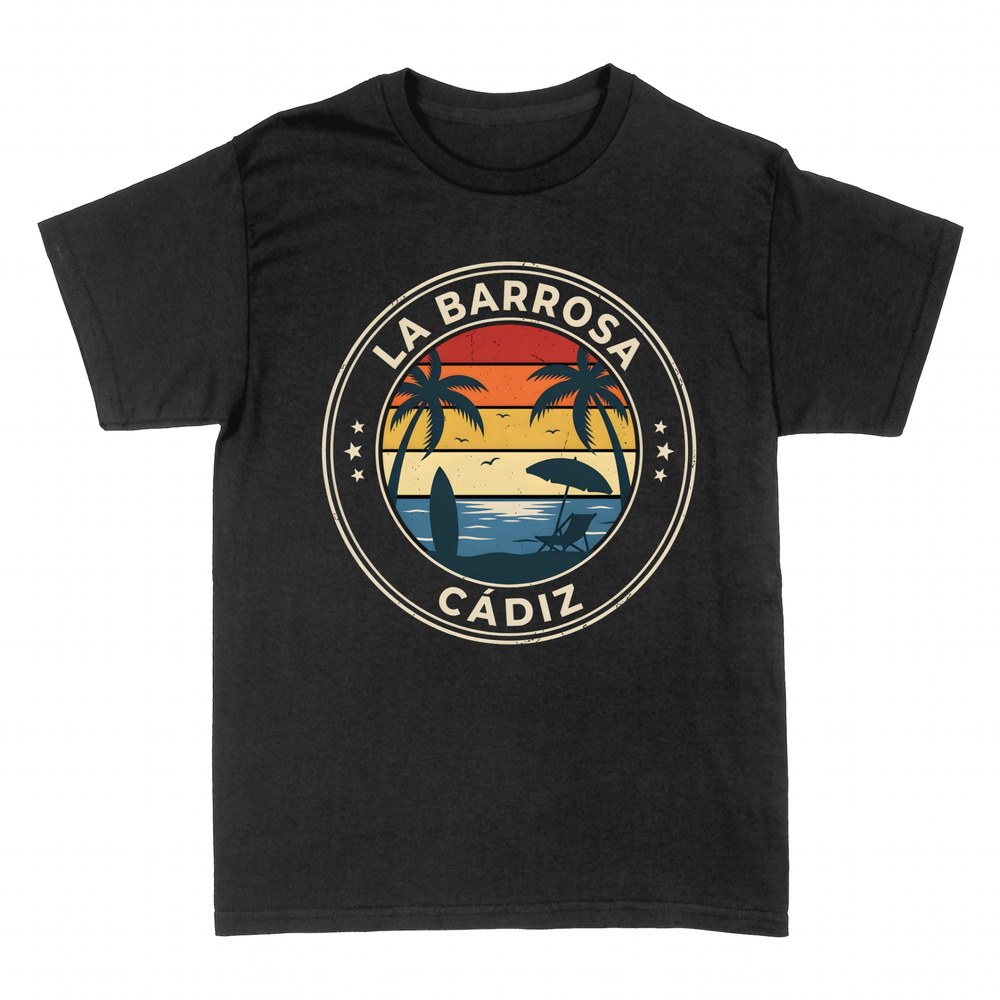 T-shirts: La Barrosa beach C&aacute;diz retro emblem