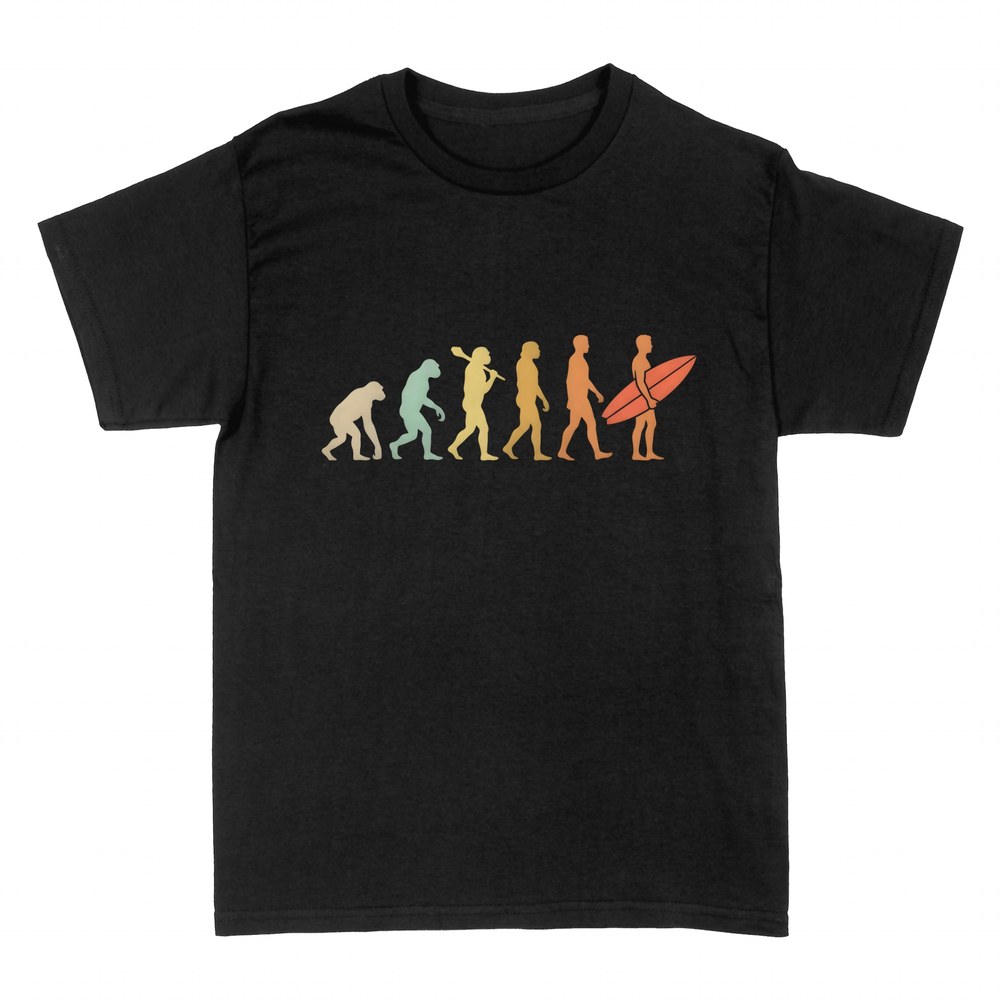 T-shirts: Surf evolution with retro surfboard