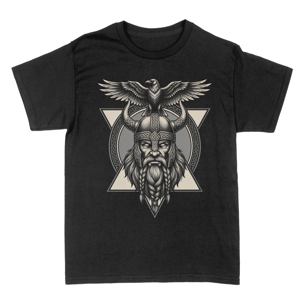 T-shirts: Viking warrior with horned helmet and eagle