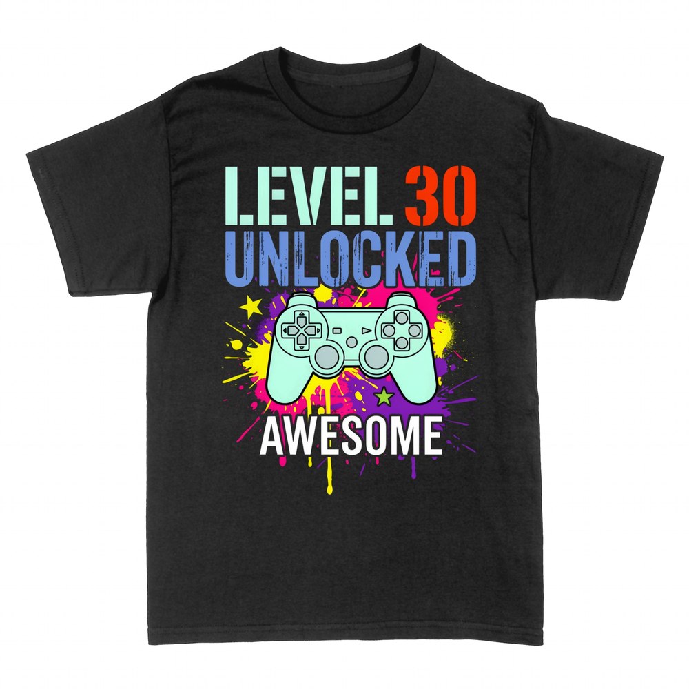 T-shirts: Level 30 Unlocked gamer controller