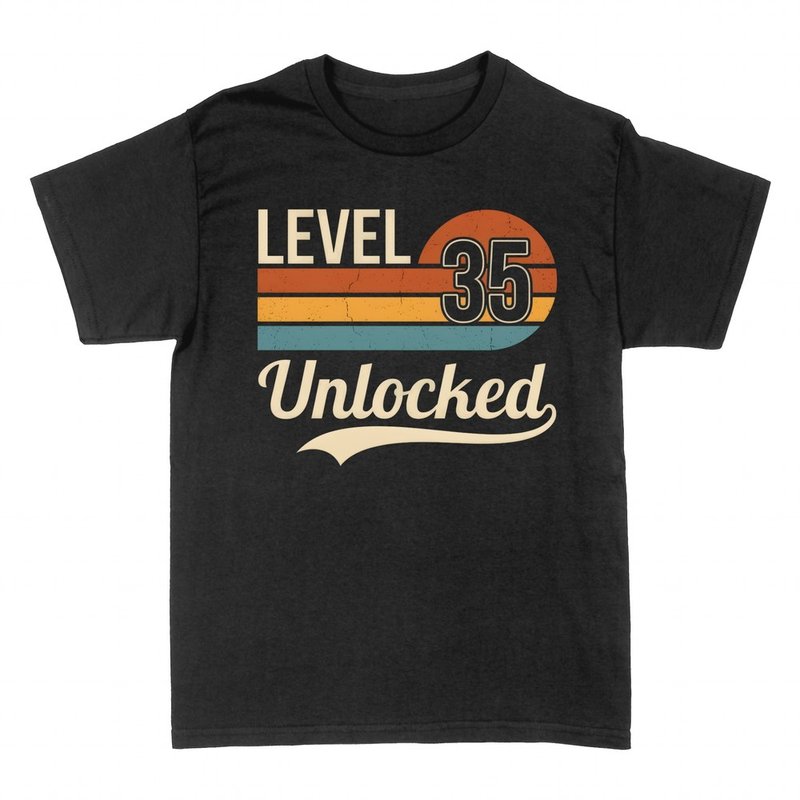 T-shirts: Level 35 Unlocked retro gamer birthday