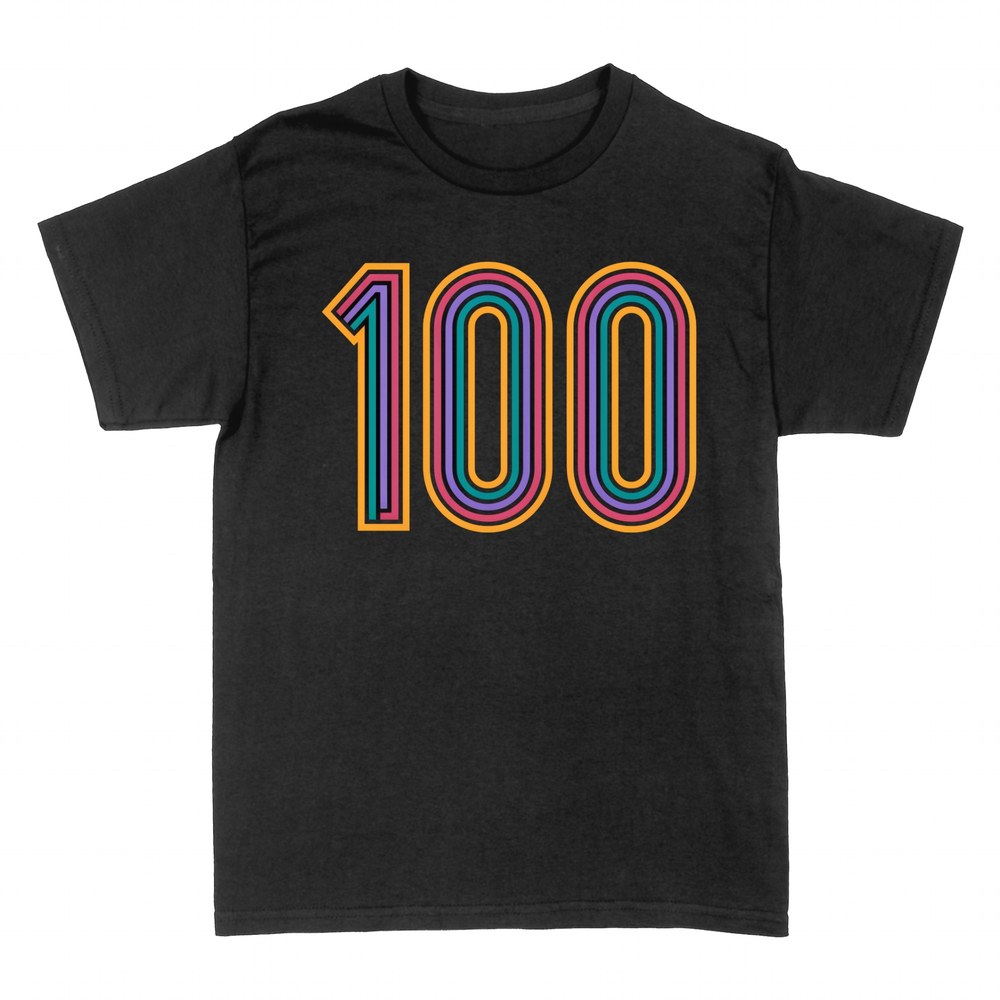 T-shirts: Retro multicolor 100 birthday