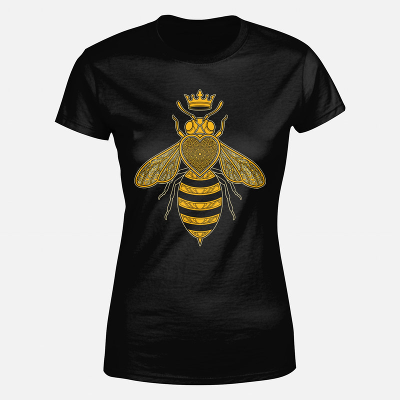 T-shirts: Queen Bee Crown Heart