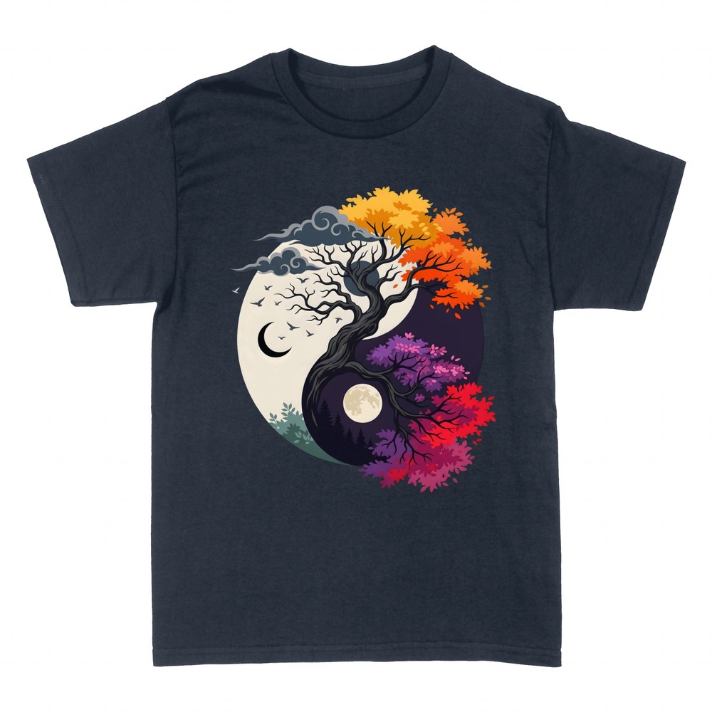 T-shirts: Yin Yang Seasonal Trees