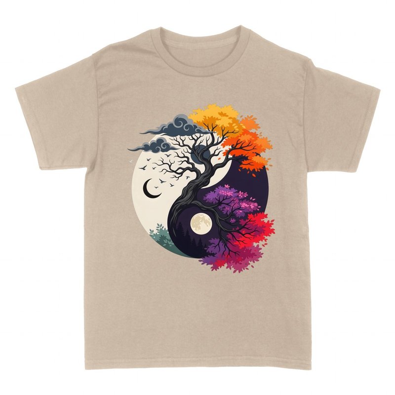 T-shirts: Yin Yang Seasonal Trees