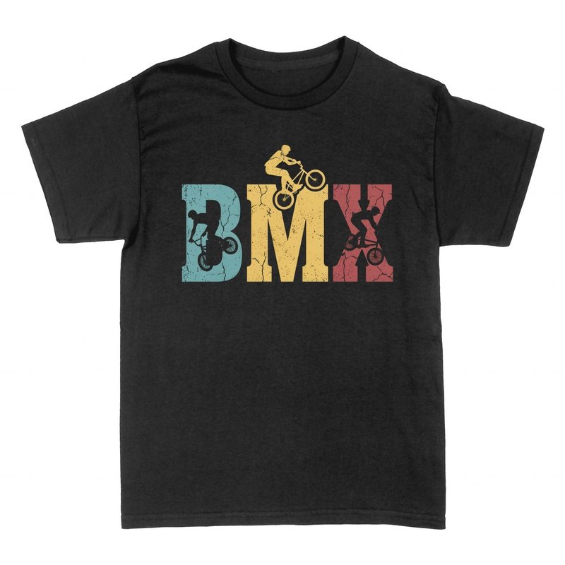 T-shirts: BMX Vintage Letter Riders