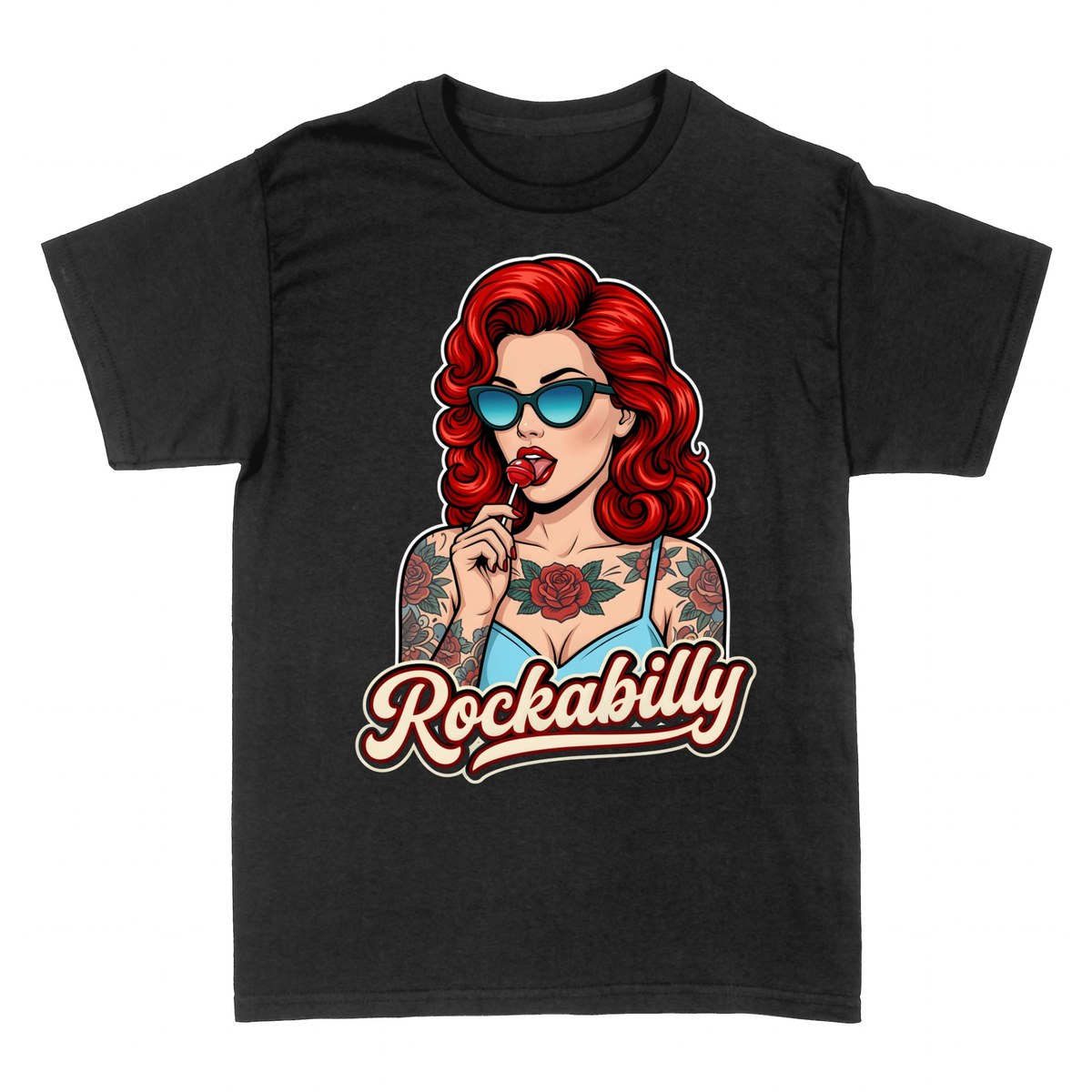 T-shirts: Rockabilly Red-Hair Pin-Up