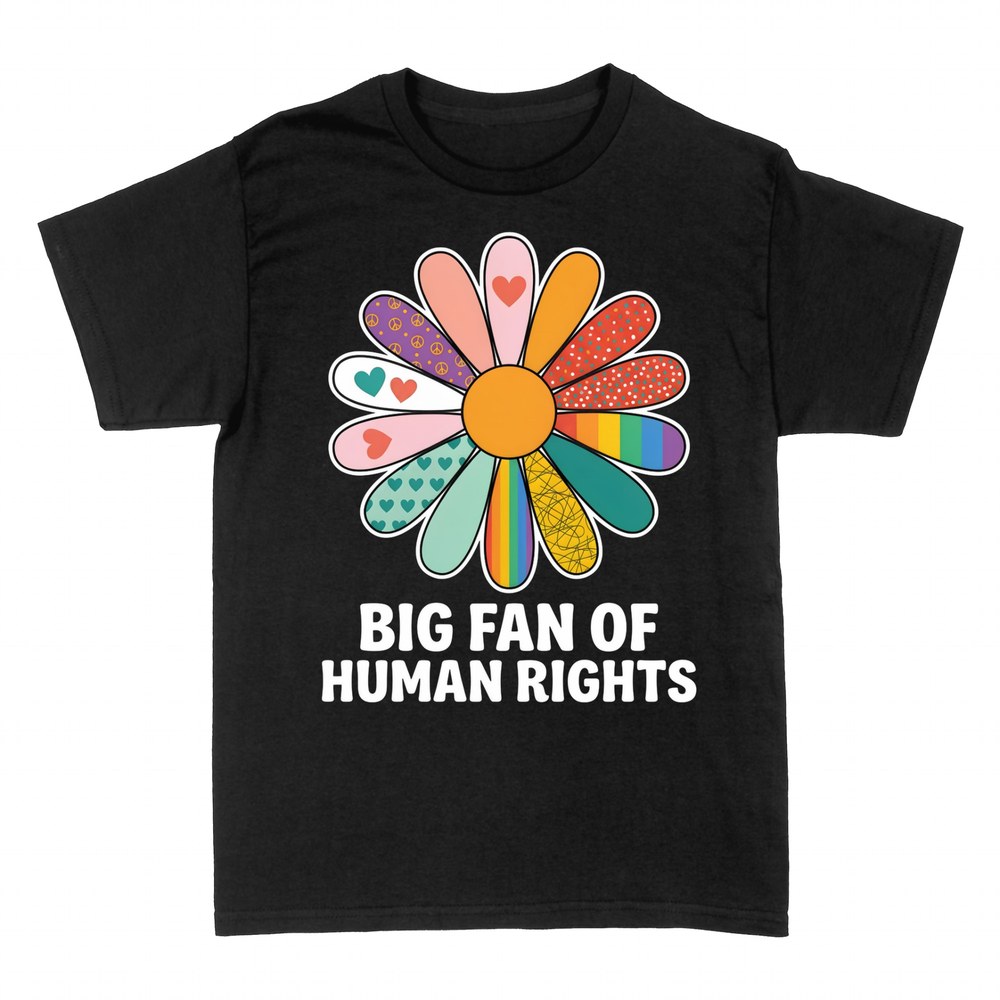 T-shirts: Big Fan of Human Rights Retro Daisy