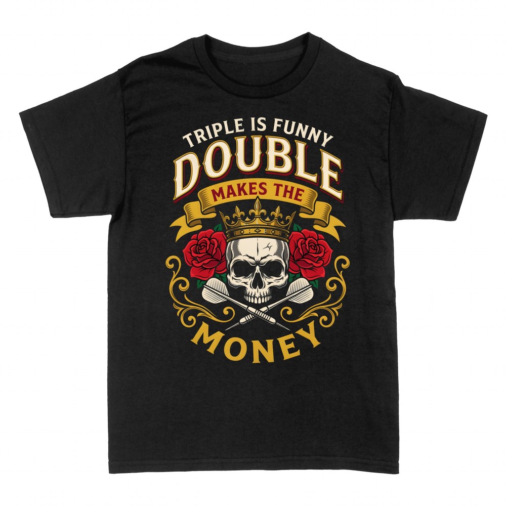 T-shirts: Triple Double Darts Skull Crown Roses