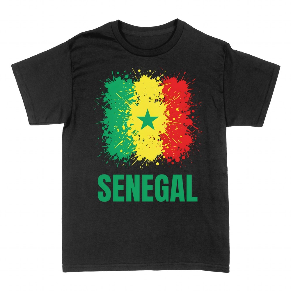 T-shirts: Senegal Ink Splash Flag
