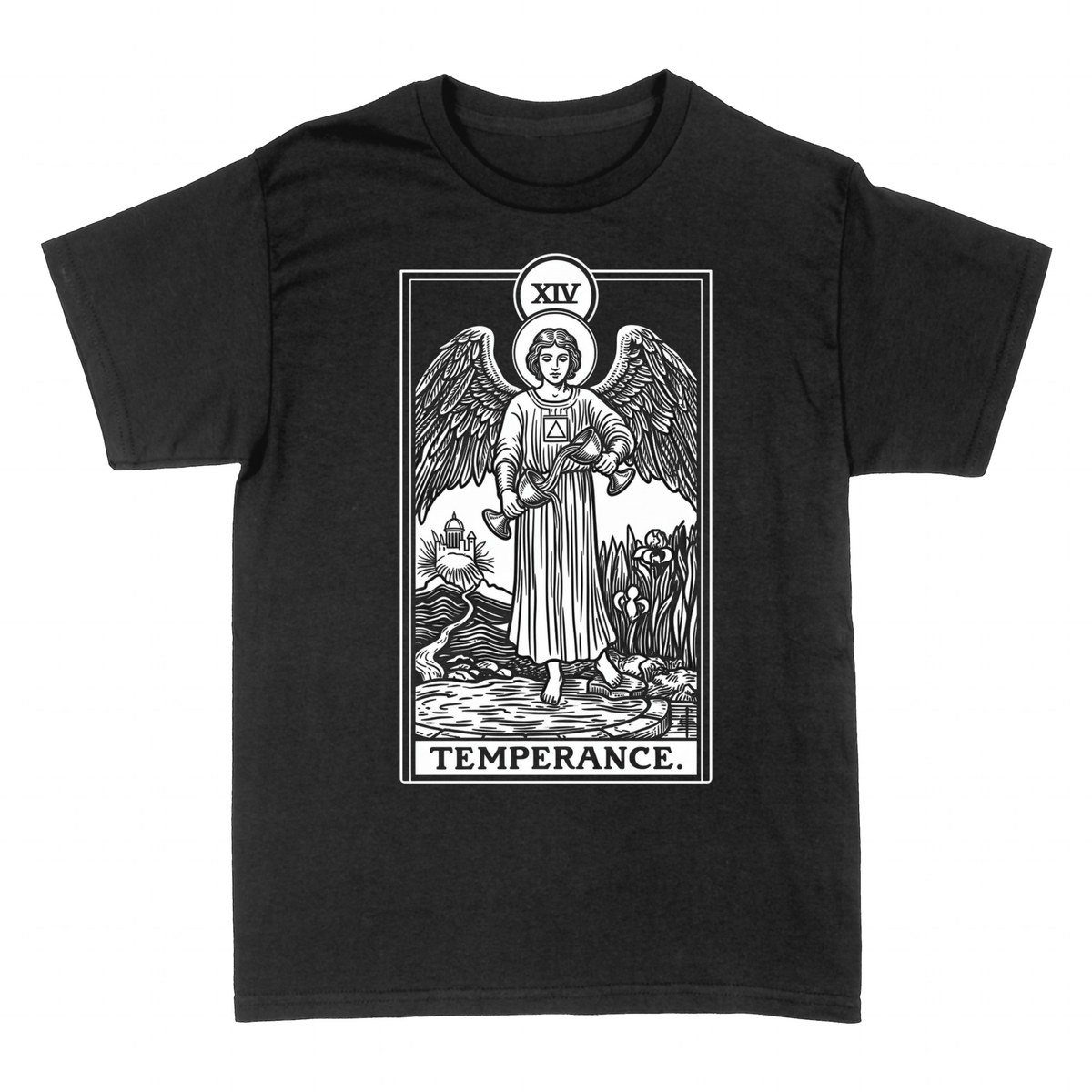 T-shirts: Temperance XIV &mdash; Classic Tarot Engraving