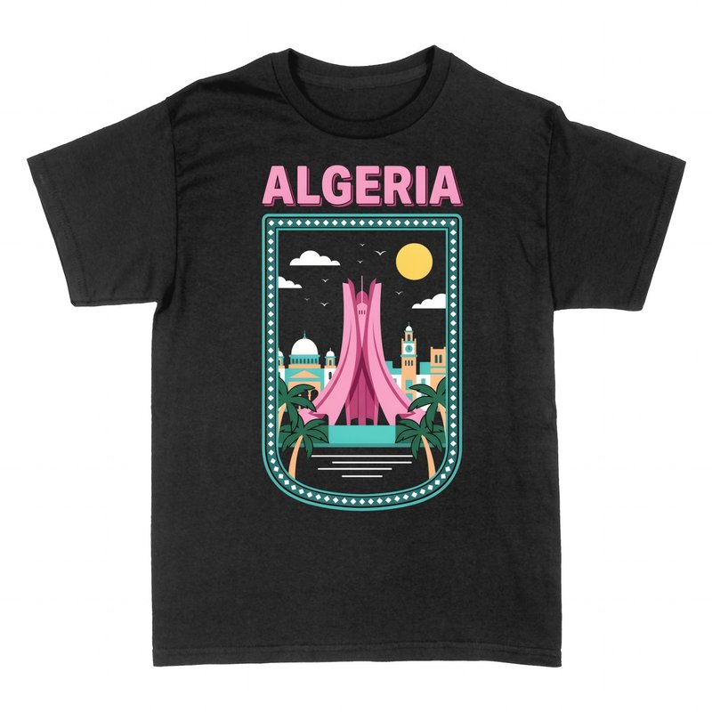 T-shirts: Algeria Travel Poster Badge