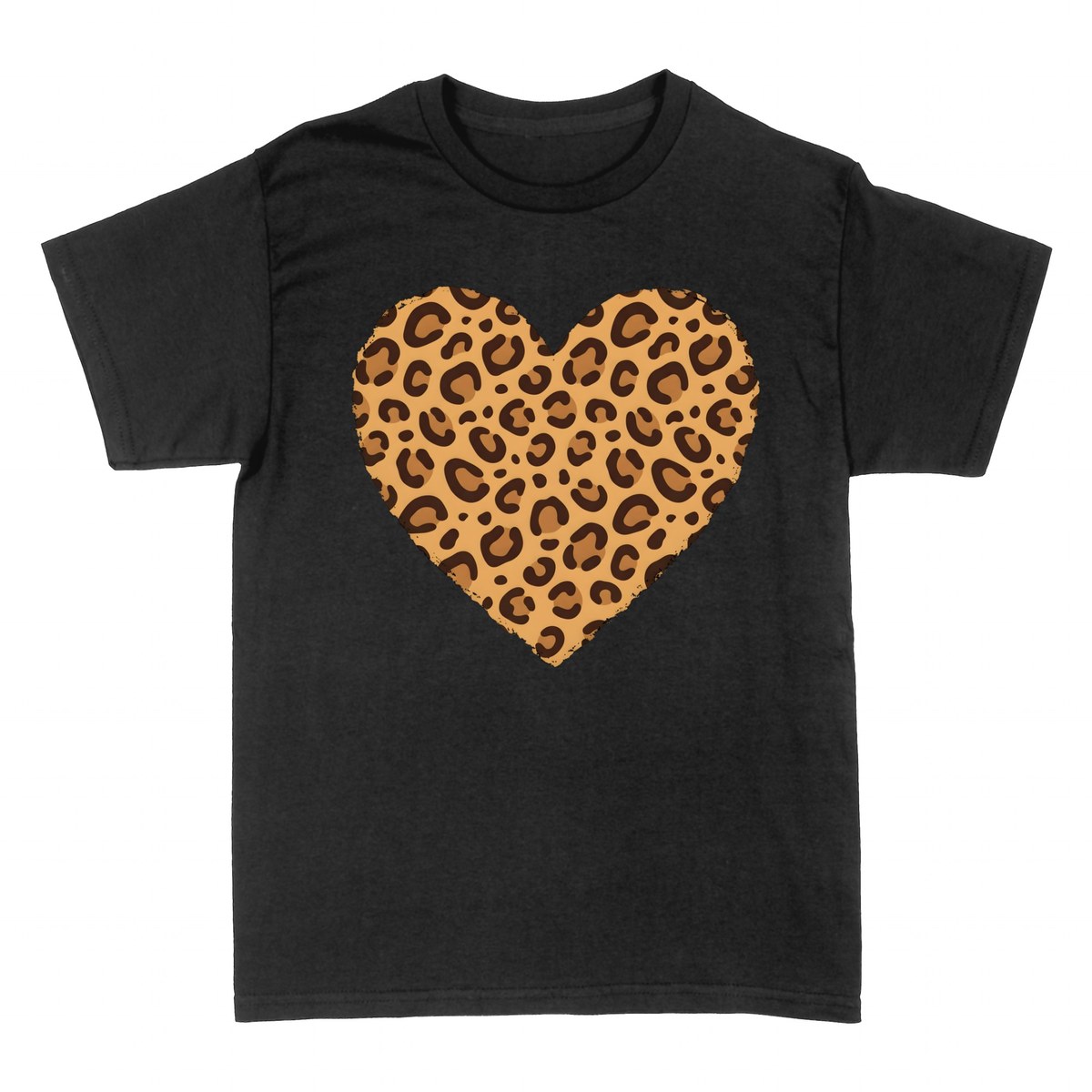 T-shirts: Leopard Print Heart
