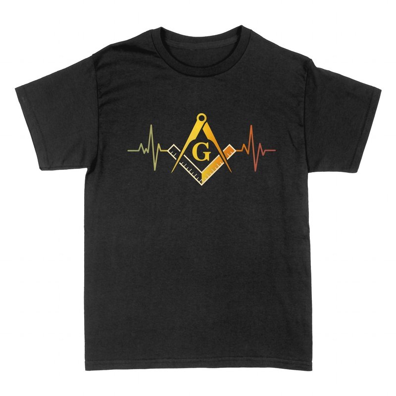 T-shirts: Masonic Heartbeat Square and Compass