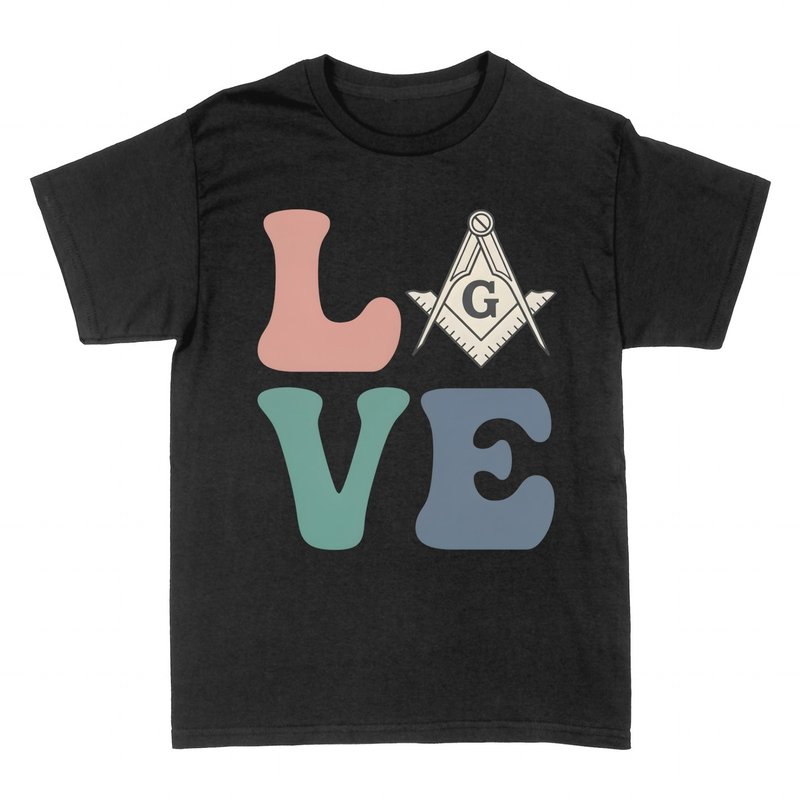 T-shirts: LOVE Masonic Square and Compass
