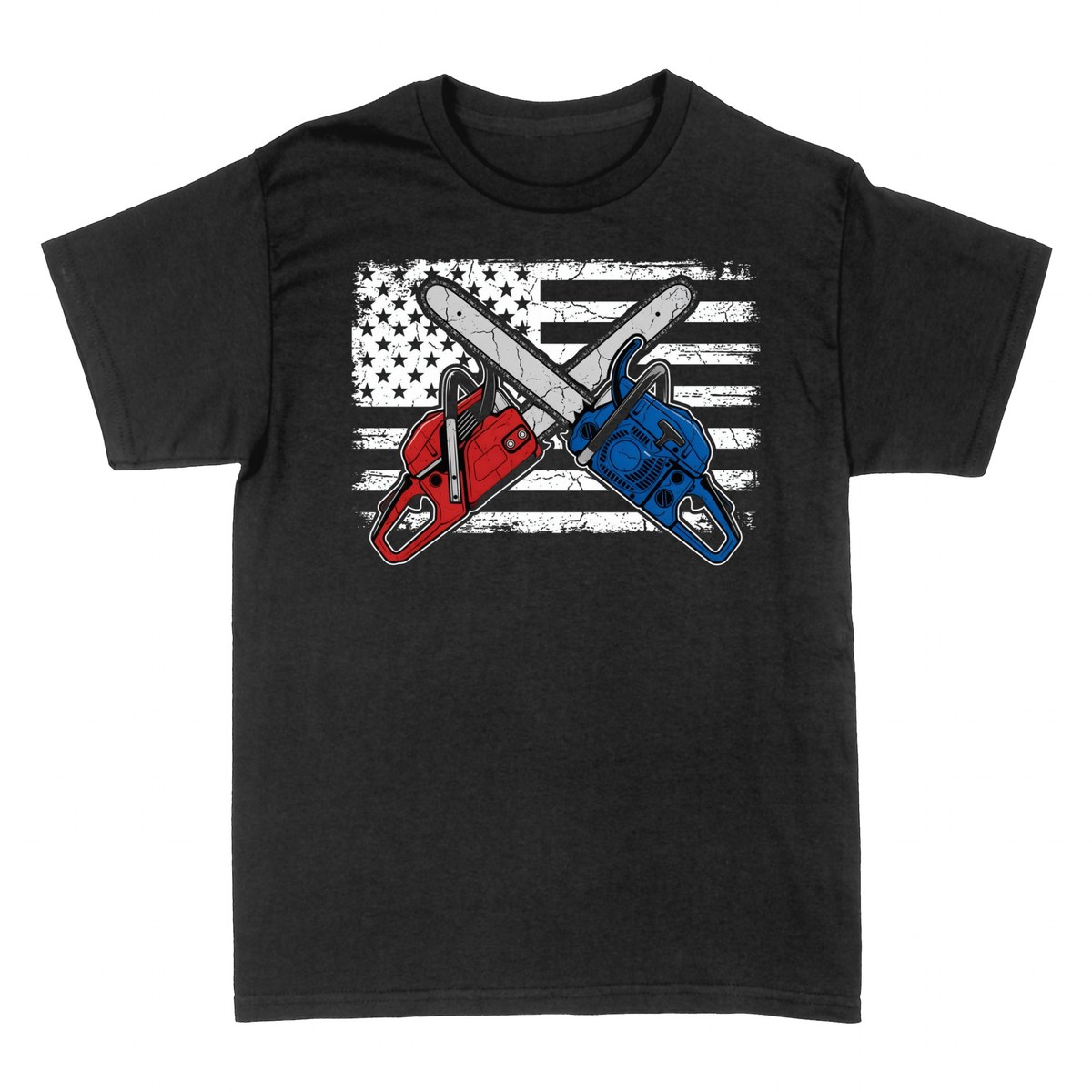T-shirts: Crossed Chainsaws American Flag