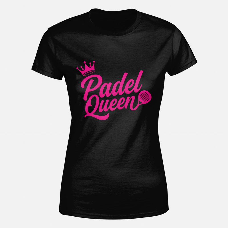 T-shirts: Padel Queen with crown and racket