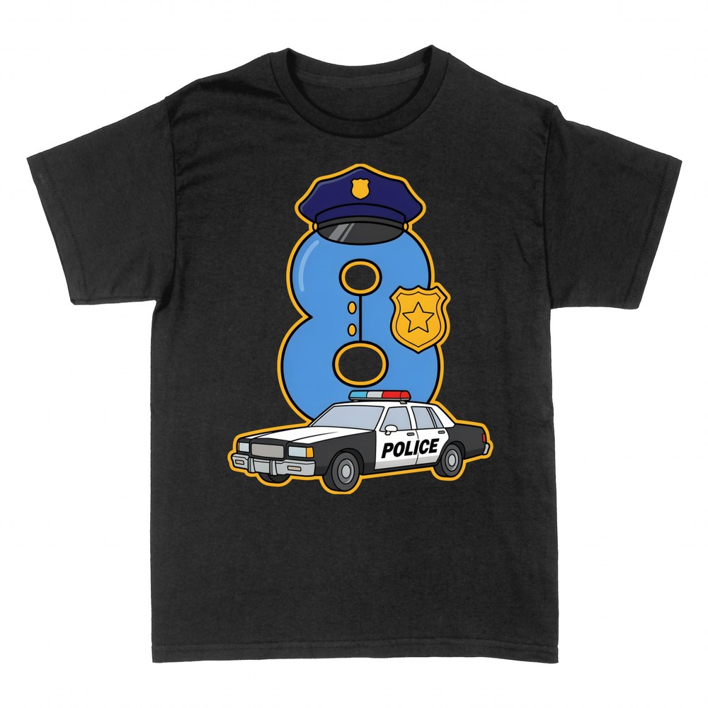 T-shirts: Police Number 8 Patrol Car Birthday