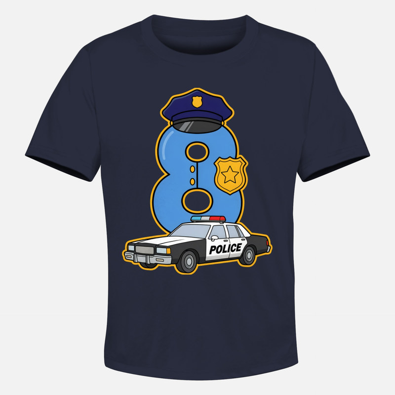 T-shirts: Police Number 8 Patrol Car Birthday