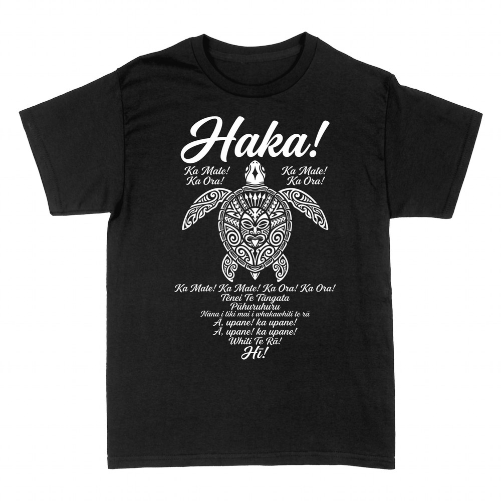 T-shirts: Maori Haka turtle with Ka Mate war chant